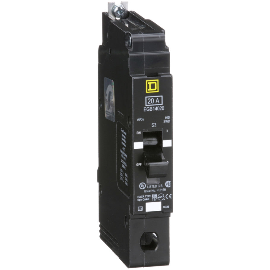 Mini circuit breaker, E-Frame, 20A, 1 pole, 277VAC, 65kA max, bolt on  TAA