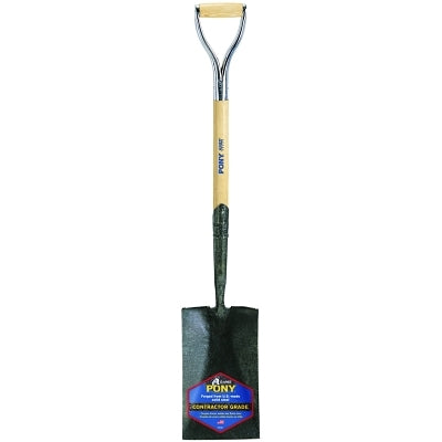 J-450 Series PONY Shovel, 7.5 in W x 12 in L Blade, 27 in L Armor D-Grip, White Ash, Garden Spade