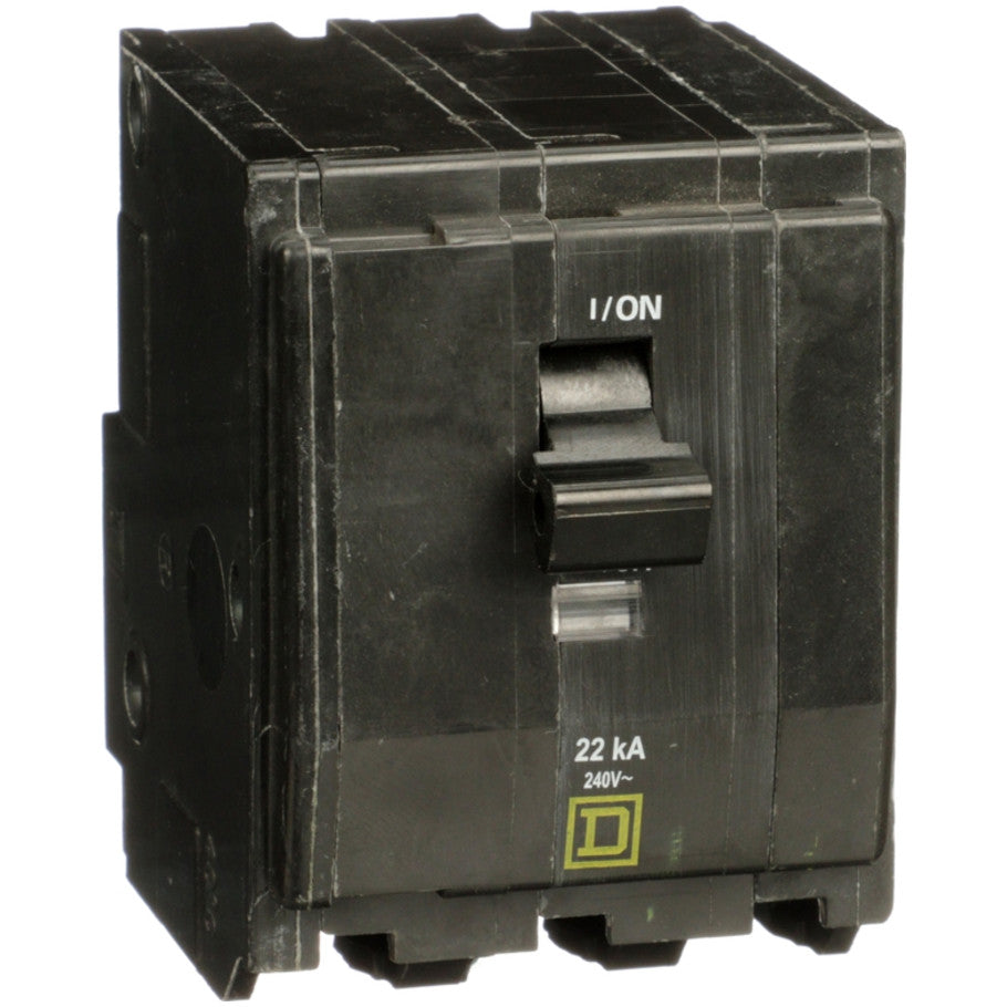 QO Miniature Circuit Breaker, Plug-In, 22kA, 240 Vac, 3-Pole, 15A, Common Trip