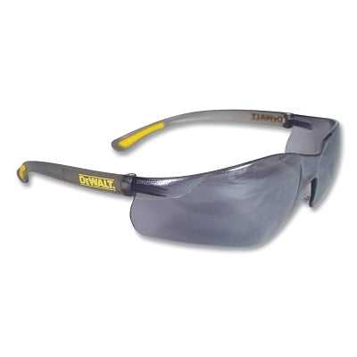 Contractor Pro Safety Glasses, Silver Mirror Lens, Polycarbonate, Hard Coat, Black Frame