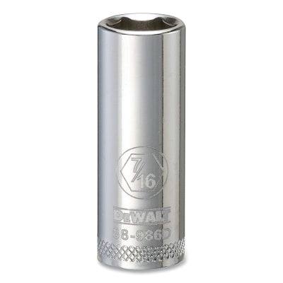 Socket, 3/8 in Drive, 7/16 in Opening, 6-point, Deep