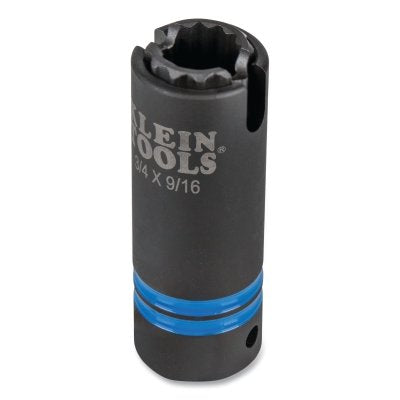 3-in-1 Slotted Impact Socket, 1/2 in Drive, 12-Point, Inch, 3/4 in and 9/16 in Socket Sizes