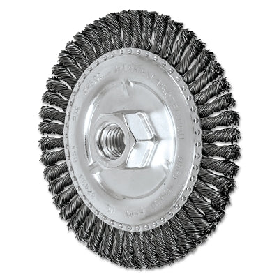 Stringer Bead Twist Knot Wheel, 4 7/8 D x 3/16 W, .02 Carbon Steel, 48 Knots