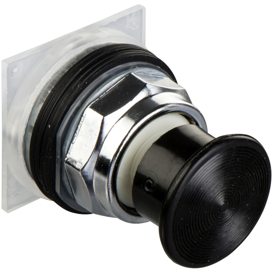 30mm PushButton-Operator, Non-Illuminated, Momentary, 35mm Dia. Mushroom Head, Black