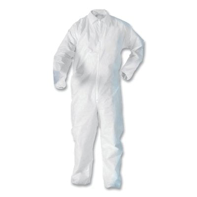 KGA20 Lightweight Coverall, Zip Front, Elastic Wrists, Open Ankle, White, 3X-Large