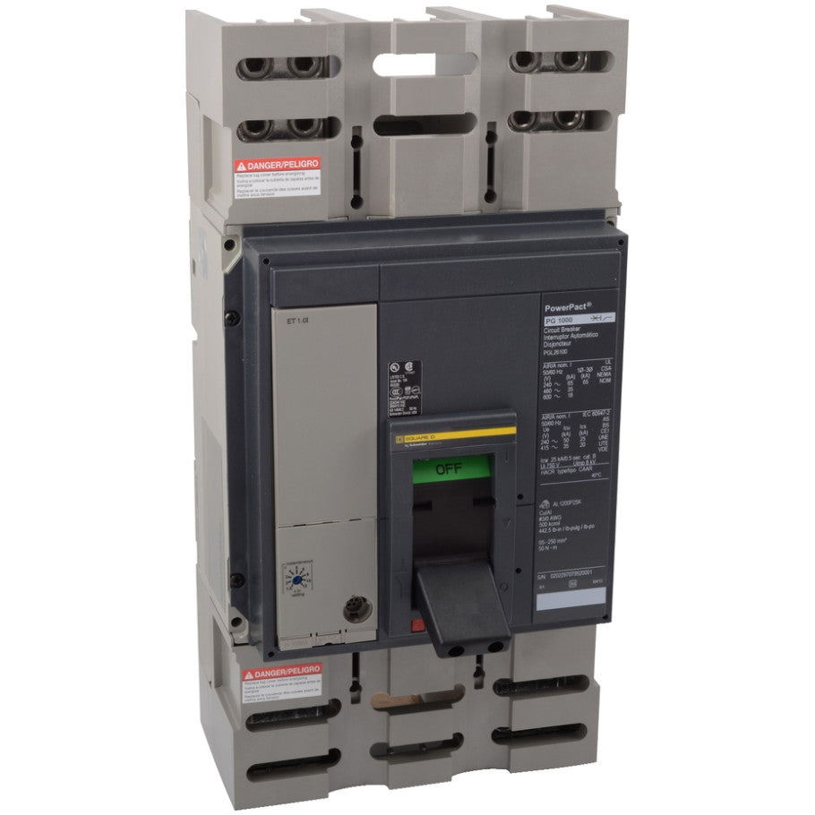 PowerPact, Molded Case Circuit Breaker, 600V ac, 1200A, 3-Pole, 16.16 H x 8.27 W x 8.05 D in.