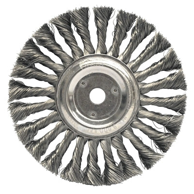 Standard Twist Knot Wire Wheel, 7 in D x 5/8 in W, .014 in Steel Wire, 9,000 rpm