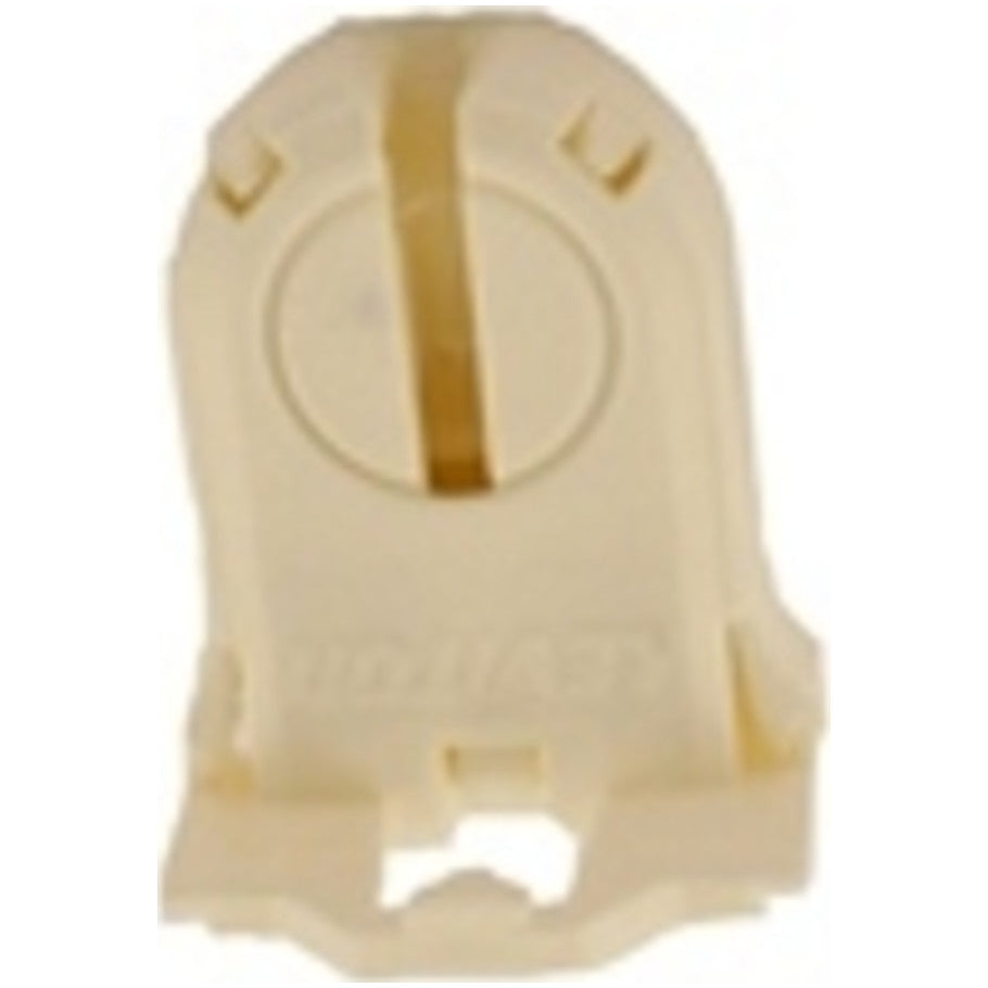 Fluorescent Lampholder, T8-T12 (G13 Base) Medium Bi-Pin, 660W, 600V, Shunted, Turn-Type, Lamp-Lok, Medium Height, Cof White
