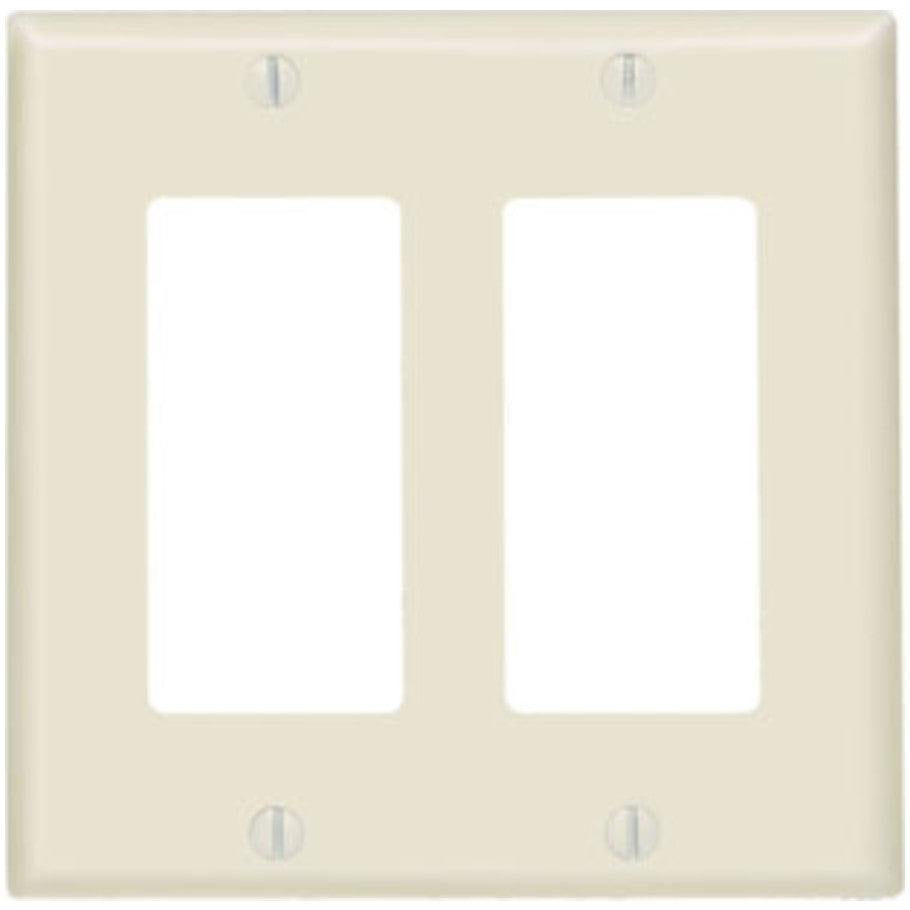 Decora/GFCI Device Wall Plate, Device Mount, 2-Gang, Thermoset, Light Almond