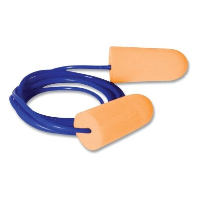 Evader 33 Smaller Disposable Foam Earplug, Polyurethane Foam, Light Orange, Corded