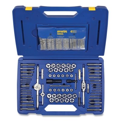 117-Pc Machine Screw/Fractional/Metric Tap & Hex Die and Drill Bit Deluxe Set