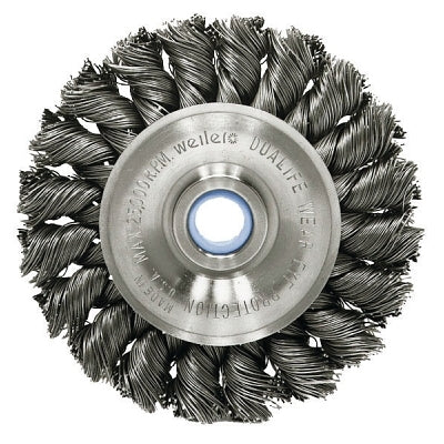 Standard Twist Knot Wire Wheel, 3 in D x 3/8 in W, .02 in Steel, 1/2-3/8 Arbor