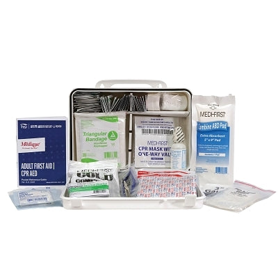 First Aid Kit, 10 Person ANSI-A Kit, Metal