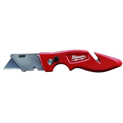 Fastback Utility Knife, 10.8 in L, Straight/Steel Blade, Metal Handle, Red