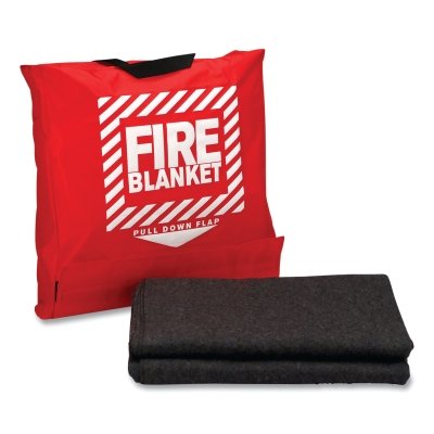 Wool Fire Blanket In Hanging Pouch, 62 in x 80 in