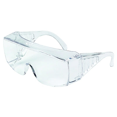 98 Series Safety Glasses, Clear Polycarb Lens/Frame, 150 mm Temple