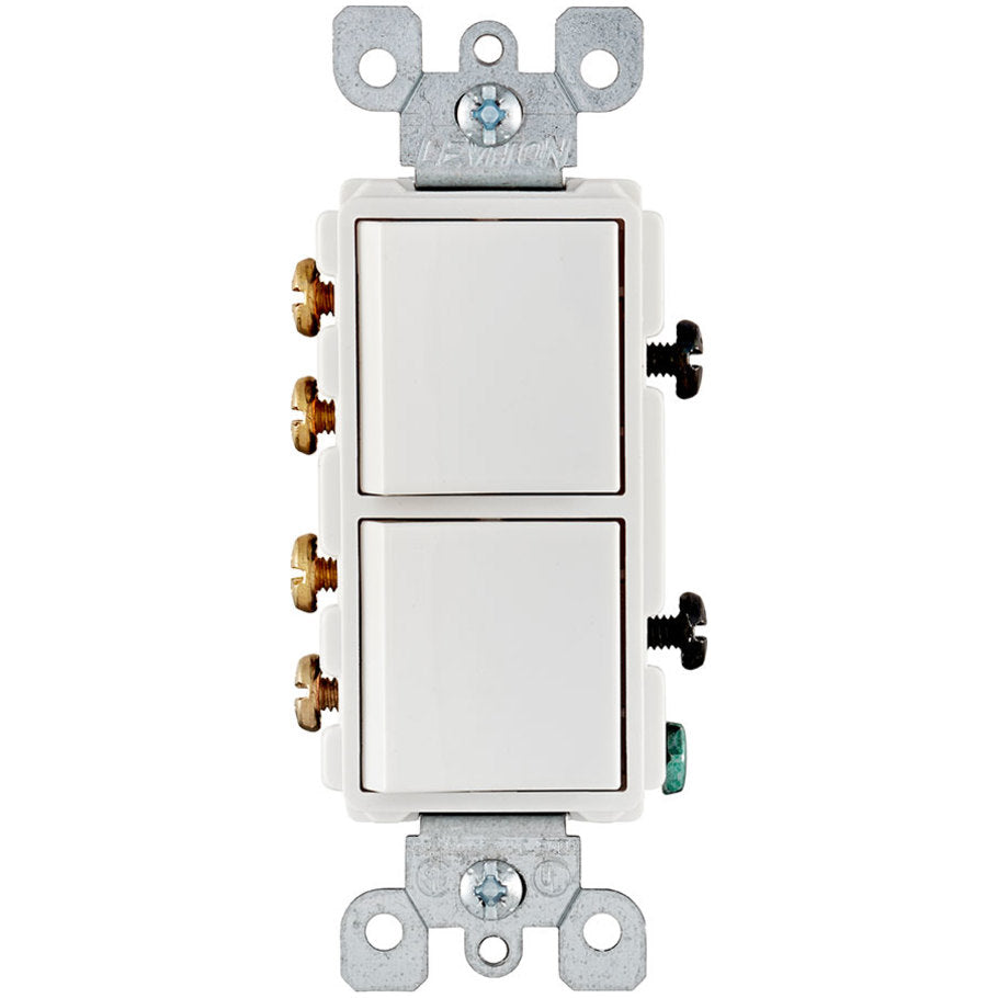 Decora Combination 3-Way/3-Way AC Switch, 15A, 120/277V, White