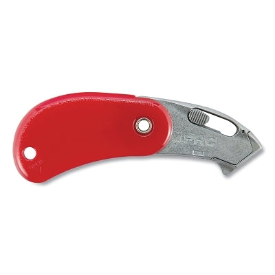 Pocket Safety Knife, PSC2-300, Auto-Retract, Blunt Tip, Carbon Steel, Red