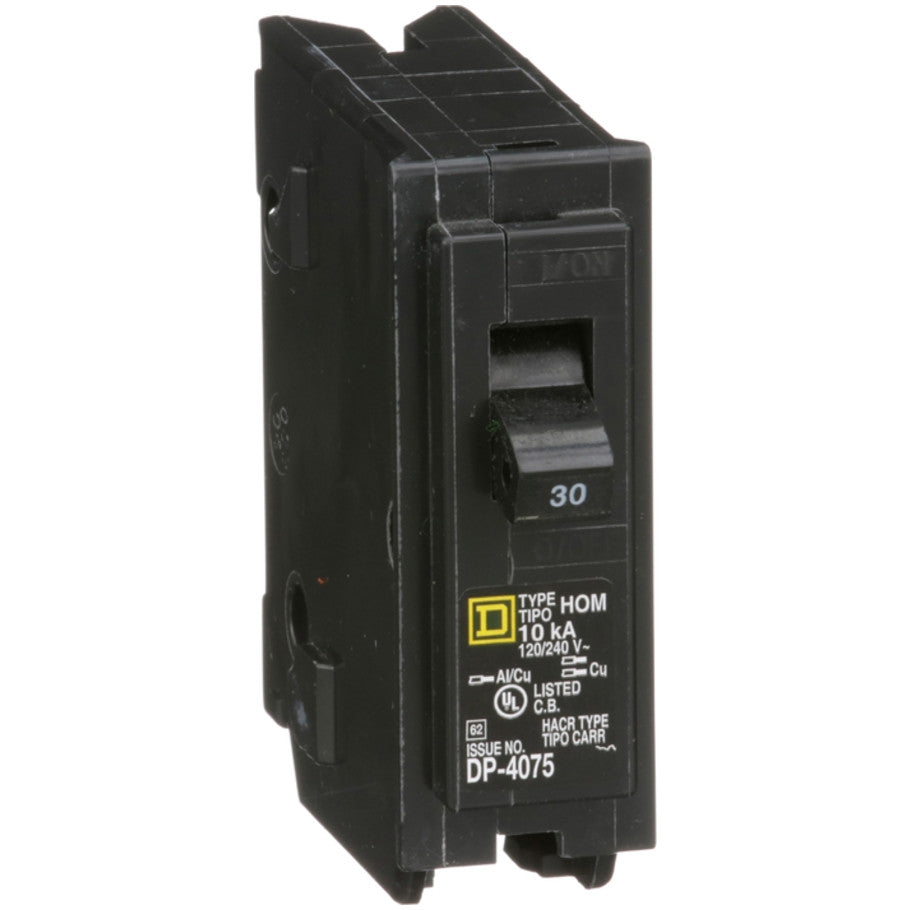 Homeline Circuit Breaker, Plug-In, 10kA, 120/240 Vac, 1-Pole, 30A