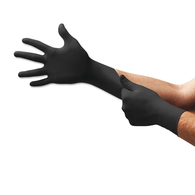 Onyx Disposable Gloves, Nitrile, Finger - 13 mm, Palm - 9 mm, Medium, Black