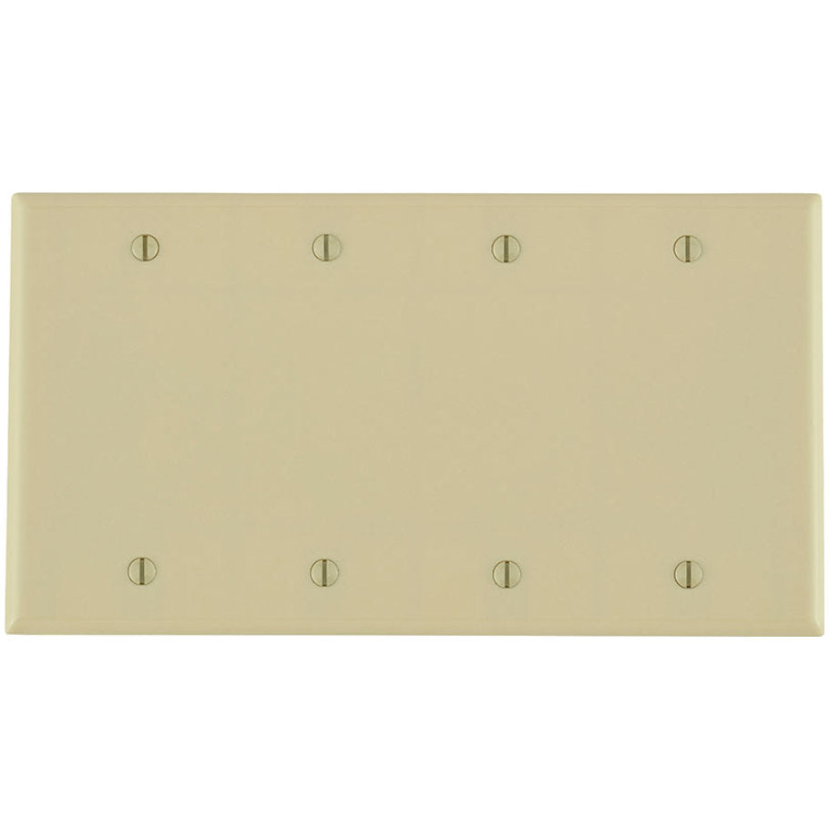 Wall Plate, Blank, 4 Gang, Box Mount, Ivory