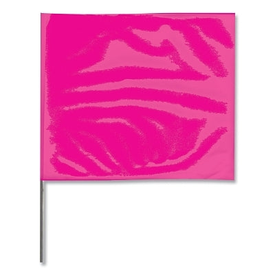 Stake Flag, 4 in x 5 in, 24 in H, Pink Glo