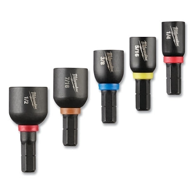 SHOCKWAVE Impact Duty Magnetic Nut Driver Set, 1/4 in, 5/16 in, 3/8 in, 7/16 in, 1/2 in x 1 in L, 5-Pc