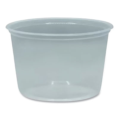 Deli Container, 4.6 in dia x 3 in H, 16 oz, Clear, Round