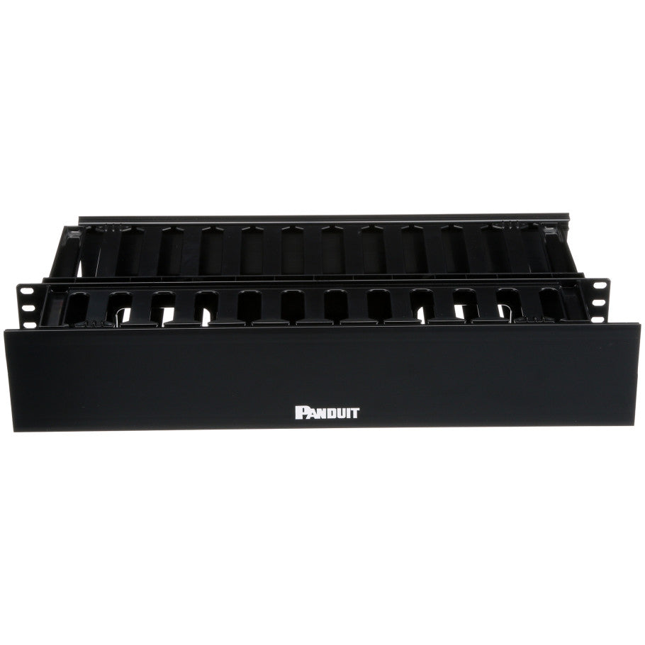 PatchLink Cable Manager, Horizontal, Front/Rear, Bend Radius Clips, 2RU, 3.5 H x 19 W x 8.9 in. D