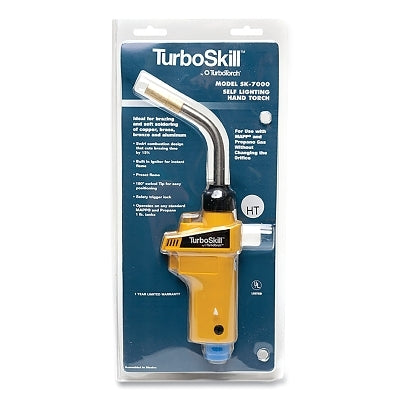 TurboSkill SK-7000 CGA-600 Self-Lighting Propane and MAPP Torch, Includes 180° Swivel Tip