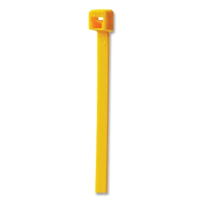 General Purpose Cable Tie, 18 lb Tensile Strength, 4.1 in L, Yellow, 100 EA/BG