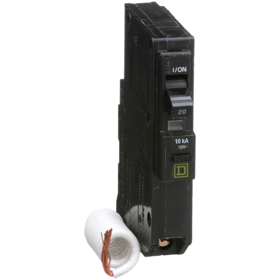 Mini circuit breaker, QO, 20A, 1 pole, 120VAC, 10kA, plug in, 30mA grd fault B  TAA