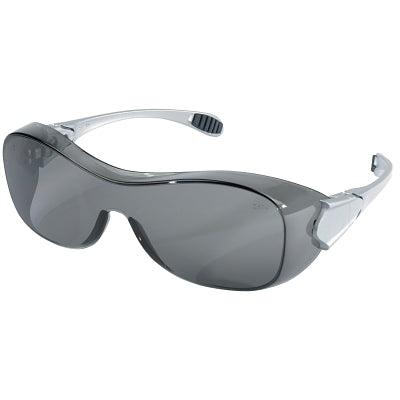 Law OTG Protective Eyewear, Gray Polycarbonate Lens, UV-AF Anti-Fog, Clear Polycarbonate Frame