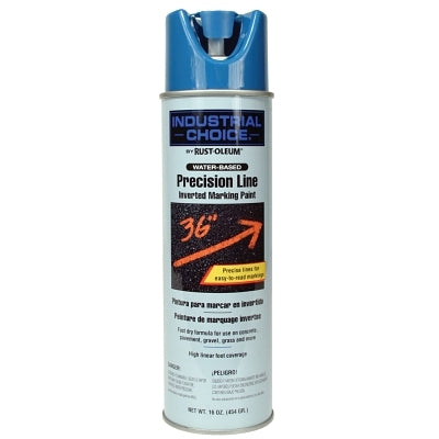 Industrial Choice M1600/M1800 System Precision-Line Inverted Marking Paint, 17 oz, Fluorescent Blue, M1800 Water-Based