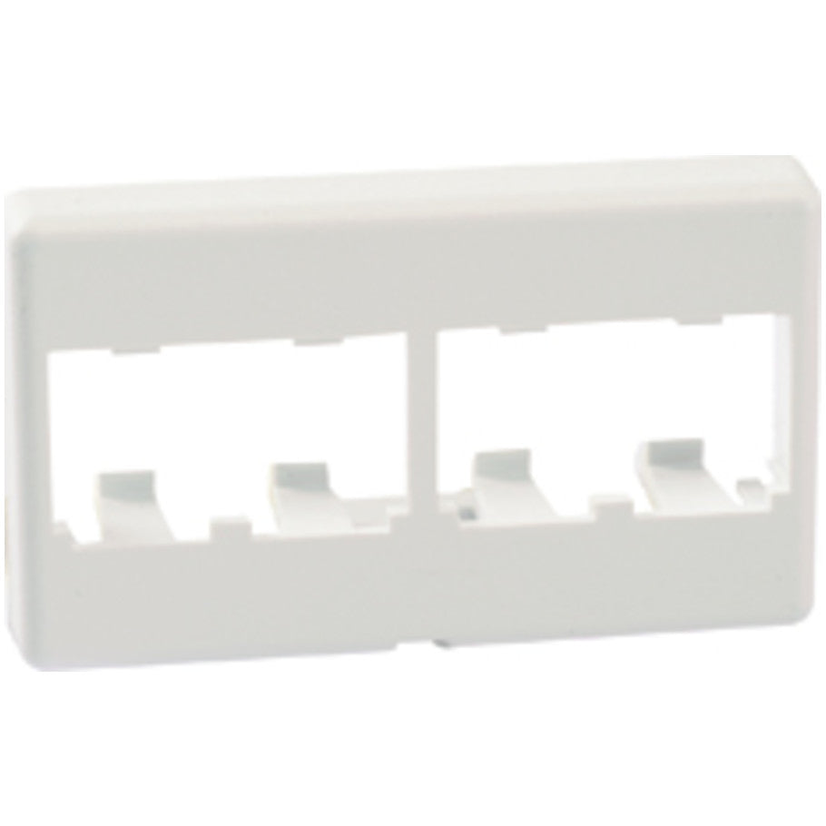 Mini-Com Modular Furniture Faceplate, 4-Port, White