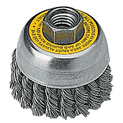 Cup Brush, Carbon Crimped, 3 in dia, 5/8 in-11 TPI, 14000 RPM