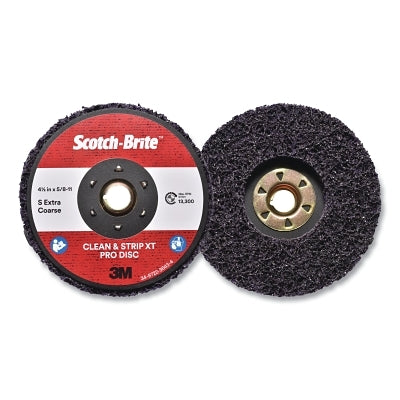3M 638060-05588 Clean and Strip XT Pro and XT Pro Extra Cut Disc, 4-1/2 in dia, Extra Coarse, 13300 RPM, Silicon Carbide, Purple, XO-DC