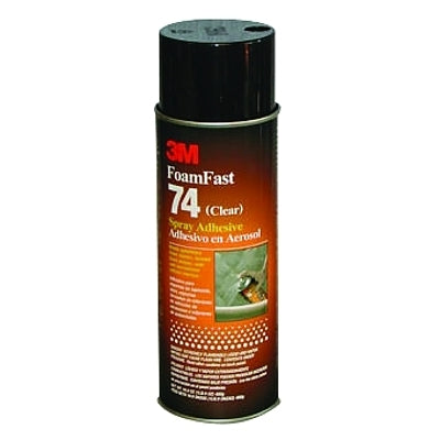 3M 021200-50045 FoamFast Spray Adhesive, 74, 24 fl oz oz, Aerosol Can, Clear