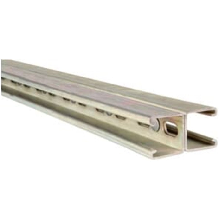 A1202 Channel, 12 ga., 1-5/8 in. x 1-5/8 in.,L. 10 ft., Half Slotted, Pre-Galvanized with 9/16 in. X 1-1/8 in.
