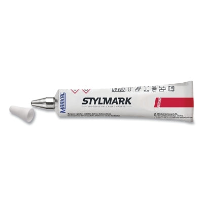 STYLMARK Tube Marker, White, 5/64 in Tip, Metal-Ball Tip