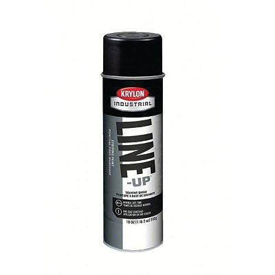 Line-Up Pavement Striping Paint, 18 oz, Aerosol Can, Cover-Up Black, Flat