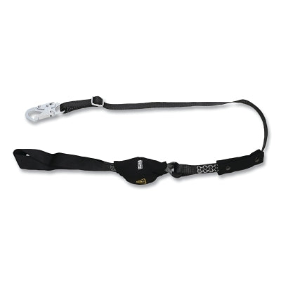 V-SERIES Utility Shock Absorbing Lanyard, 6 ft, Single, Web Loop/Small Snaphook, Arc Flash, Adjustable, 310 lb