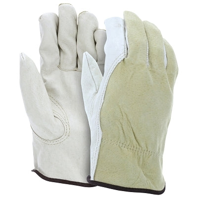 Leather Drivers Work Glove, Large, Unlined, Beige