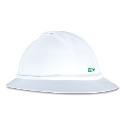 V-Gard 500 Protective Caps and Hats, 4-point Ratchet, Vented Full Brim Hard Hat, White