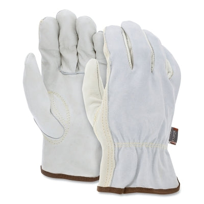 Select Grain Cow Leather Drivers Gloves, 9.68 in L, Large, Beige