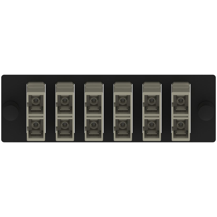 Fiber Optic Adapter Panel, SC Interface, Multimode, Rack/Wall Mount, Electric Ivory