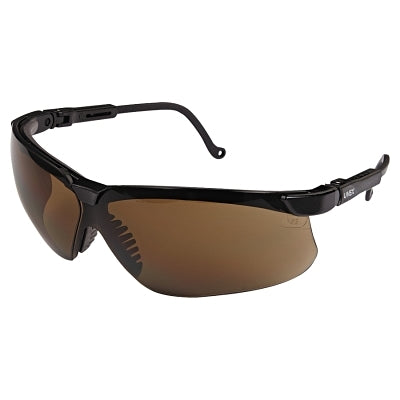 Uvex Genesis Safety Eyewear, S3201, Espresso Tint, Ultra-dura HC Coating, Polycarbonate Lens/Frame, Black