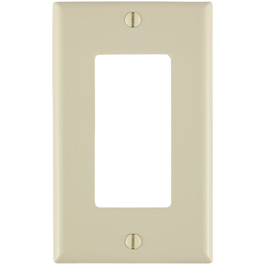 Wall Plate, Decora/GFCI Device, 1-Gang, Device Mount, Light Almond Thermoplastic Nylon