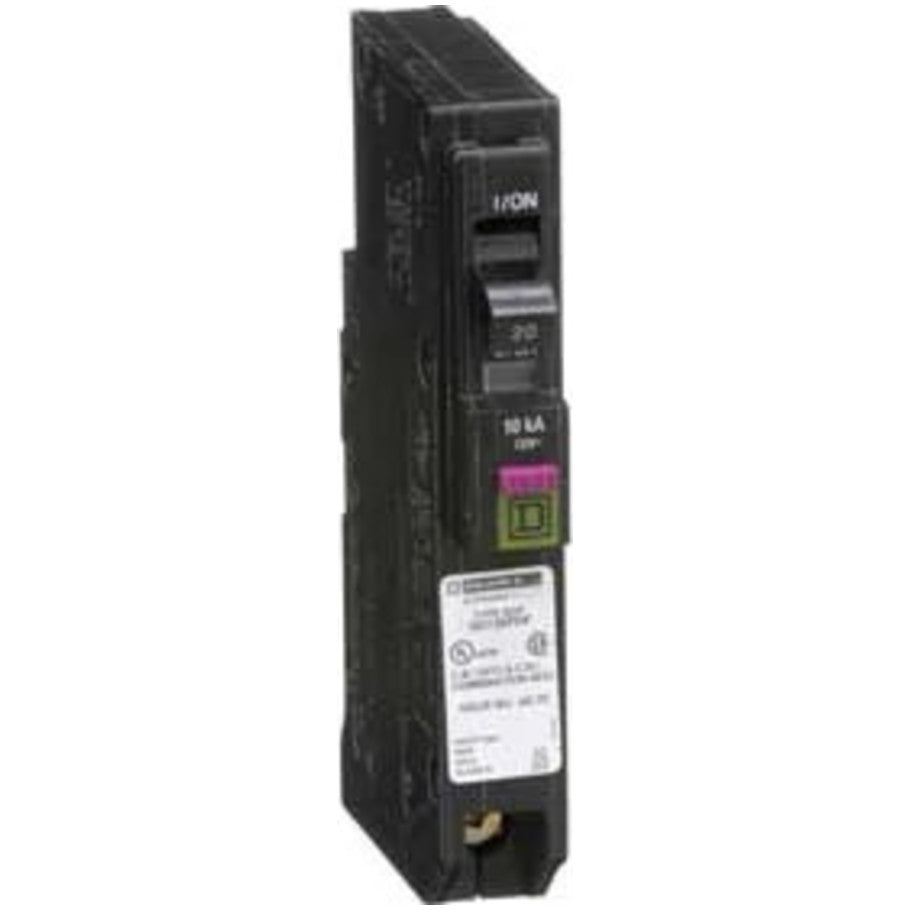 Mini circuit breaker, QO, 20A, 1 pole, 120VAC, 10kA, plug in, dual function, plug on neutral  TAA