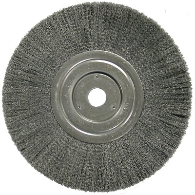 Narrow Face Crimped Wire Wheel, 8 in D, .008 Steel Wire
